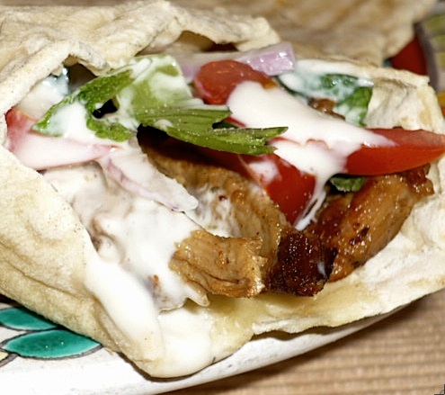 Recette Sandwich Au Chawarma Roule Dans Son Pain Libanais Cuit A
