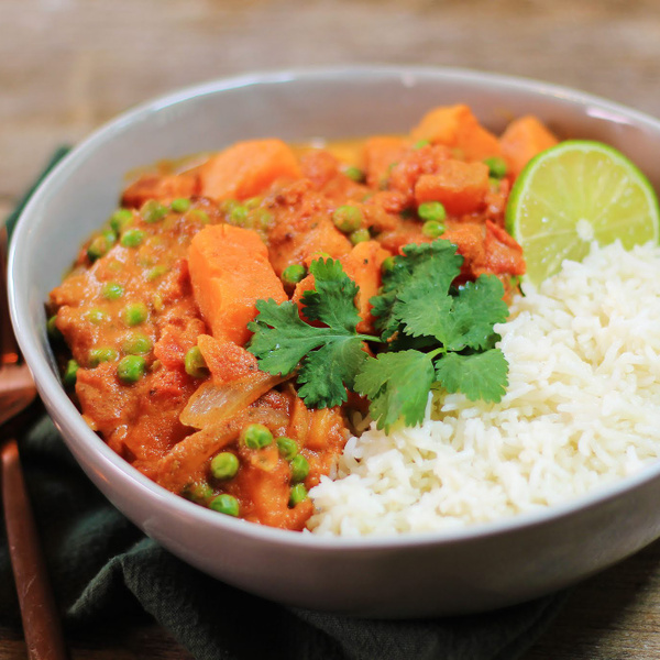 Recette Curry De Patate Douce Et Petits Pois En Video