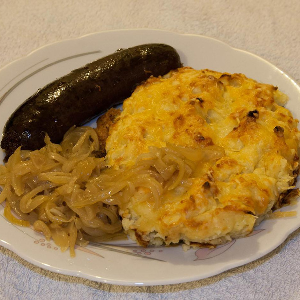 Boudin noir et sa purée à l'oignon !-image