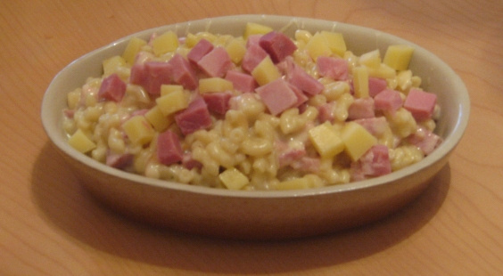 Recette Gratin De Coquillettes Jambon Merguez Et Champignons 750g