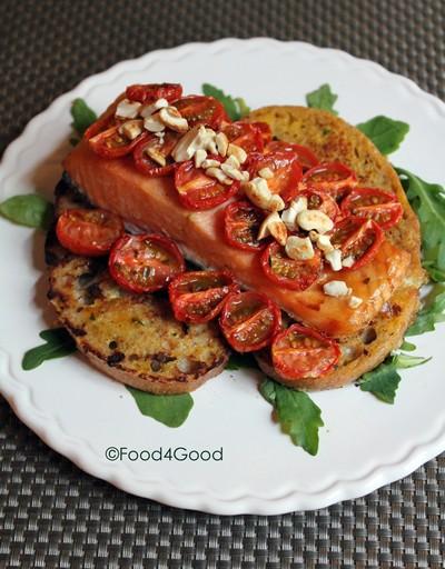 Recette Pave De Saumon Bio Et Son Pain Perdu D Epeautre Tomates