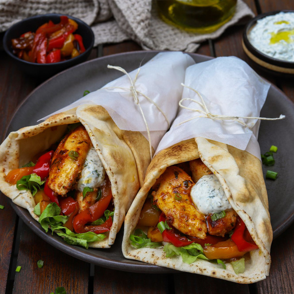 Gyros au poulet et poivrons-image