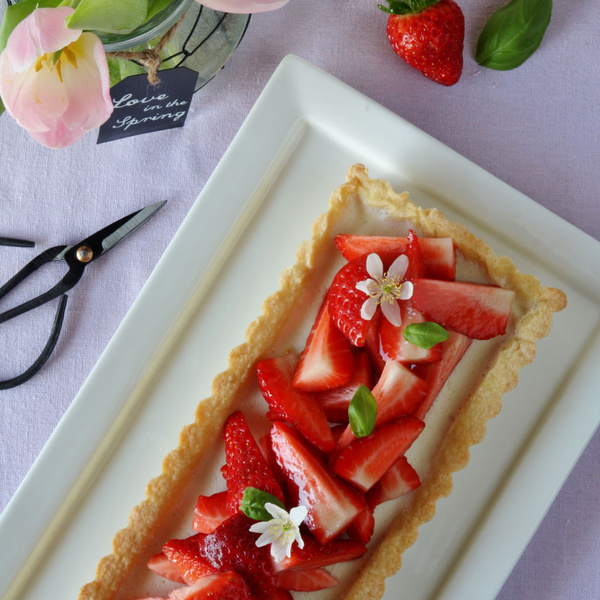 Recette Tarte Avec Panna Cotta Au Basilic Et Fraises 750g