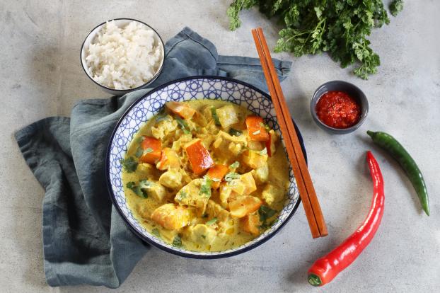 Curry De Poulet Et Lait De Coco Au Potimarron