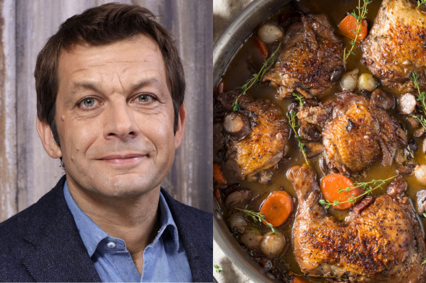 Laurent Mariotte nous régale avec son poulet au vin rouge façon bourguignon, idéal pour le dimanche