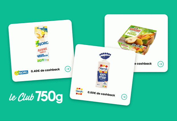 Avec le Club 750g, faites des économies : voici 3 offres pour récupérer de l’argent sur l’achat de pain de mie, lait d'avoine et de compotes