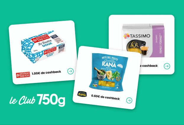 Avec le Club 750g, faites des économies : voici 3 offres pour récupérer de l’argent sur l’achat de beurre, raviolis et capsules de café