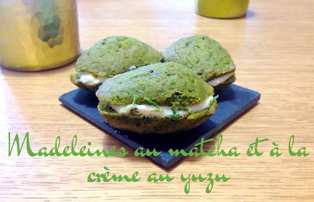 Madeleines au matcha et à la crème au yuzu