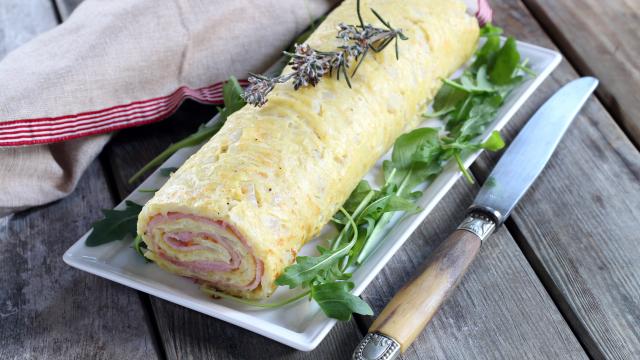 Roulé salé pommes de terre jambon et fromage