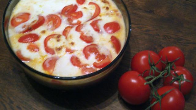 Gratin de riz à la mozzarella