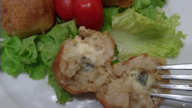 Arancini de cabillaud et Fourme d'Ambert