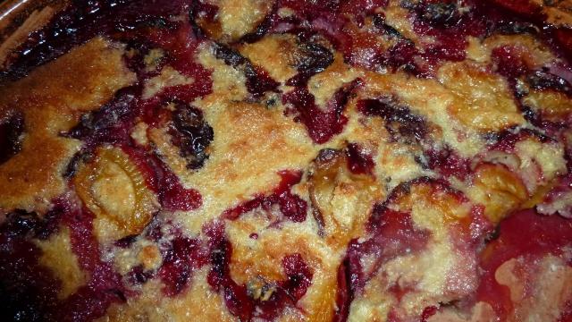 Clafoutis aux prunes et coco