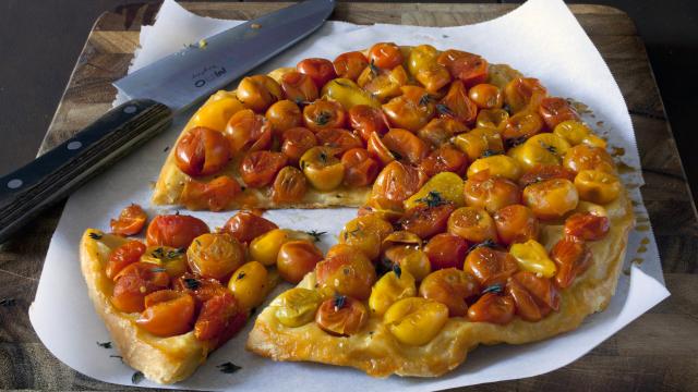 Tatin de tomates cerises chaudes