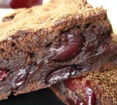 Brownies chocolat et cerises, sans beurre