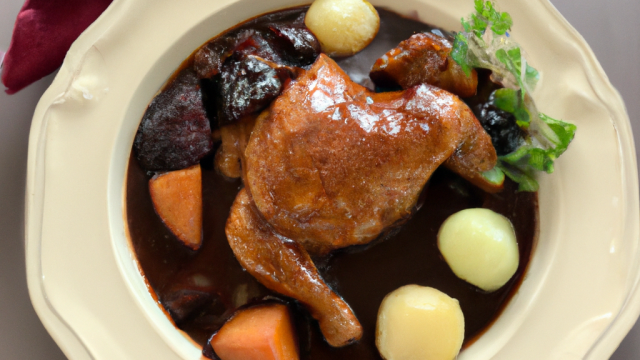 Coq au vin façon Bourguignonne