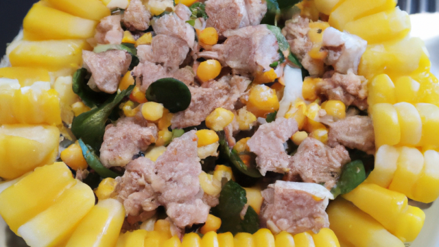 Salade de thon, maïs et pamplemousse bon marché
