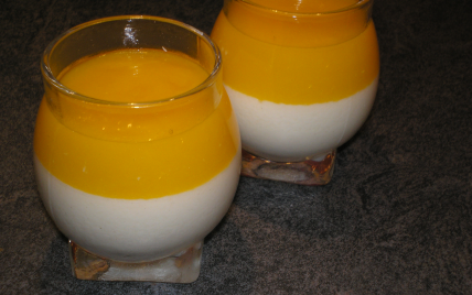 Panna cotta à la noix de coco et son coulis de mangue