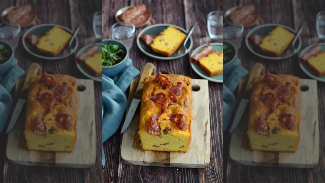 Carrot cake salé au chorizo