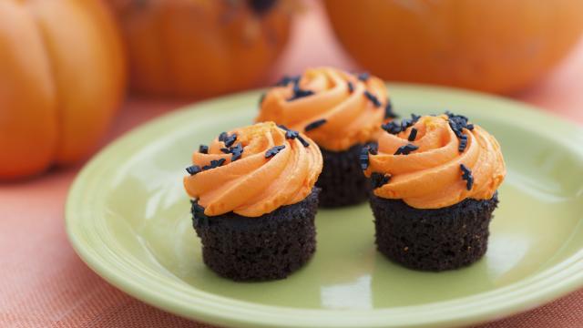 Cupcakes d'Halloween chocolat orange