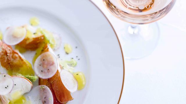 Langouste de Méditerranée en aigre doux miel, citron vert et fleur d'oranger par Alain Passard