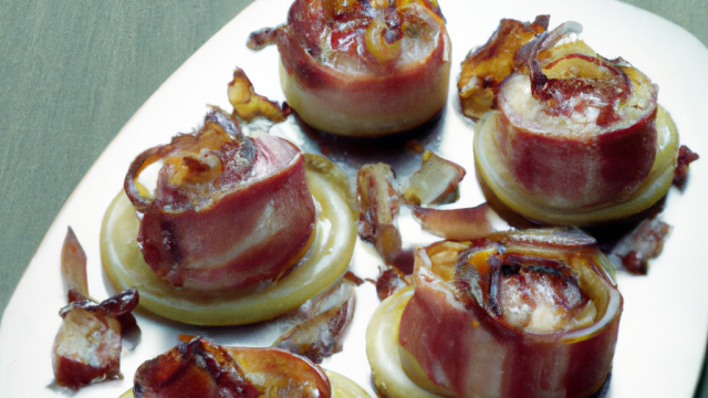 Oignons farcis au foie et au bacon