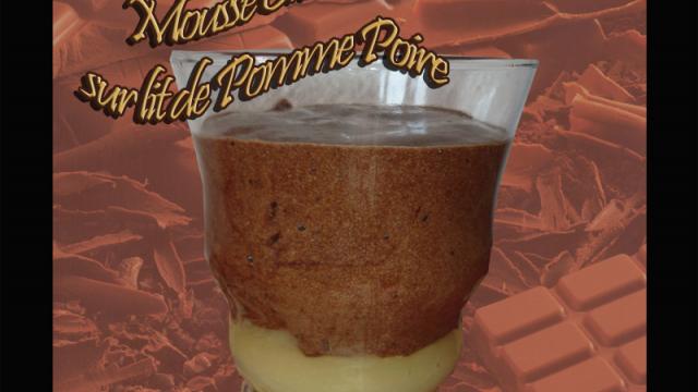 Mousse au chocolat sur lit de pomme poire