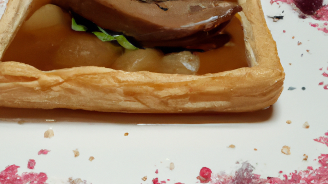 Foie gras sur tarte fine feuilletée