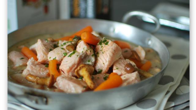 Blanquette de saumon à la moutarde