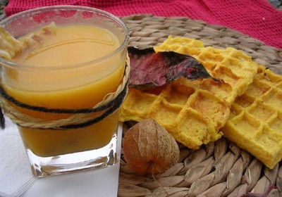 Potimarron en gaufre croustillante et son velouté douceur