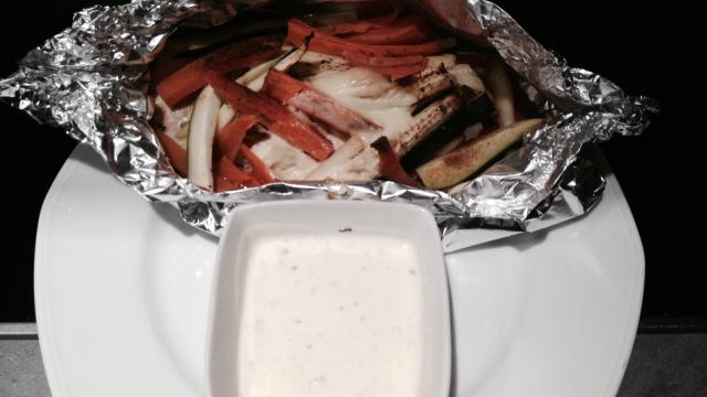 Papillote de poulet et sa légère sauce au chèvre