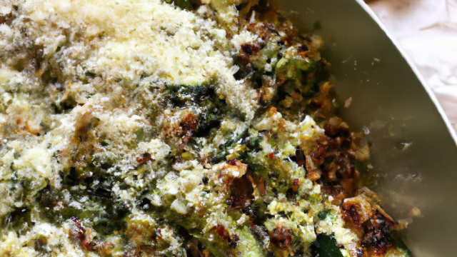 Crumble courgette, pesto et parmesan