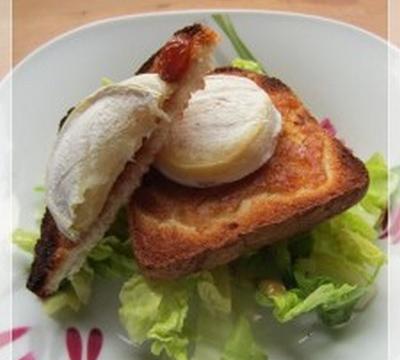 Salade de chèvre chaud au confit d'oignon