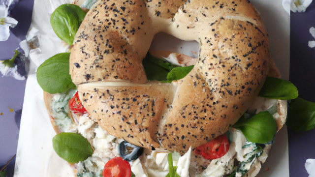 Bagel printanier au roquefort