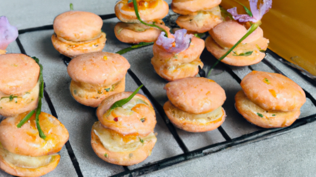 Macarons saumon-ciboulette pour un apéritif dînatoire