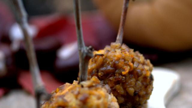 Boulettes d'automne (veau/ butternut et chapelure de châtaignes)