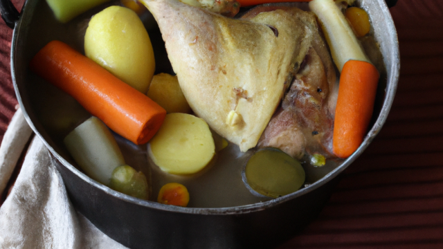 Pot au feu de chapon aux légumes oubliés