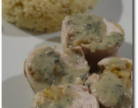 Ballottines de dinde farcies aux endives sauce Roquefort