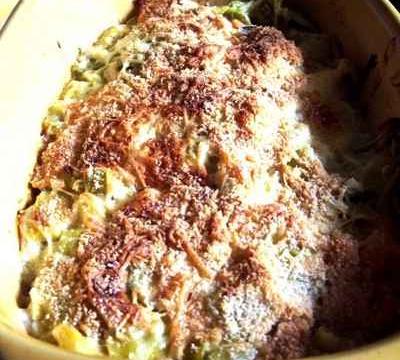 Lasagnes aux poireaux et au saumon fumé