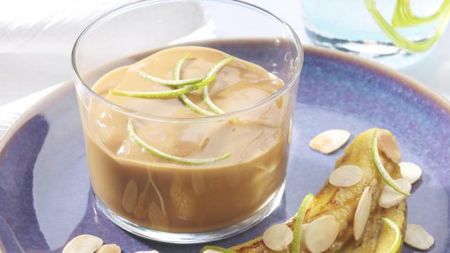 Verrine de caramel et sa banane caramélisée