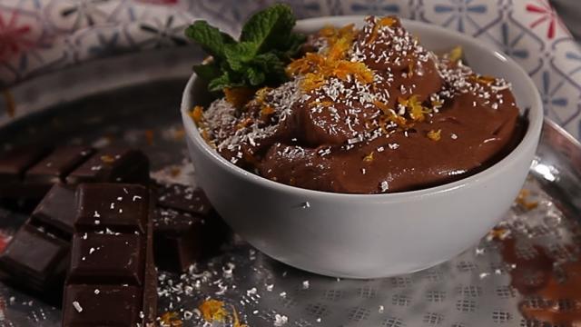 Mousse au chocolat à l'orange sans œufs