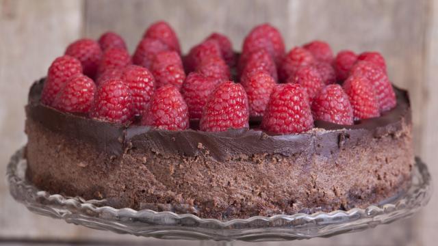 Fondant au chocolat noir et aux framboises