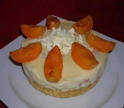 Cheesecake au chocolat blanc et abricot