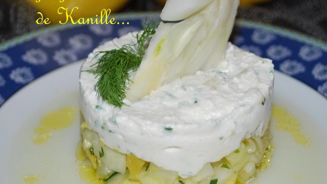 Crème de brandade sur rémoulade de fenouil aux citrons confits et sauce citronette