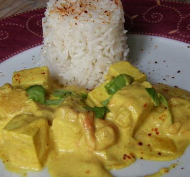 Curry de tofu au lait de coco