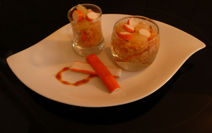 Verrine sucrée salée surimi/ananas