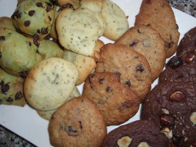 Cookies légers au thé vert et pépites de chocolat