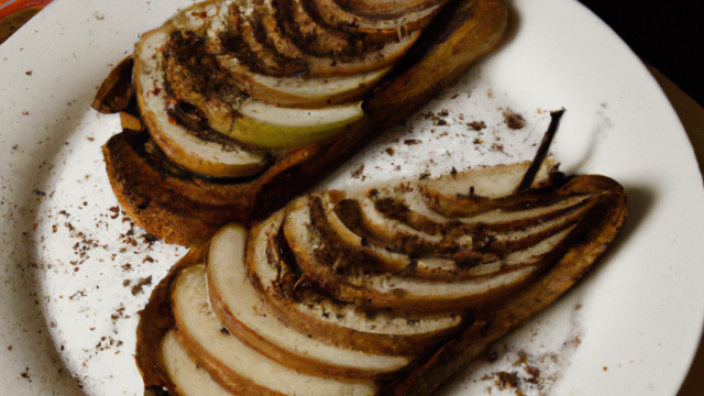 Tartines aux poires et au chocolat