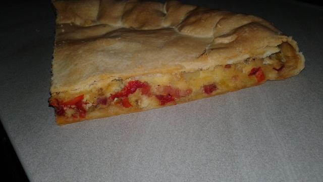 Tourte aux légumes et lardons