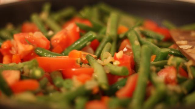 Haricots verts à la tomate