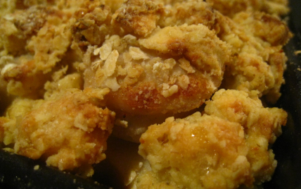 Crumble de boudins blancs aux pommes